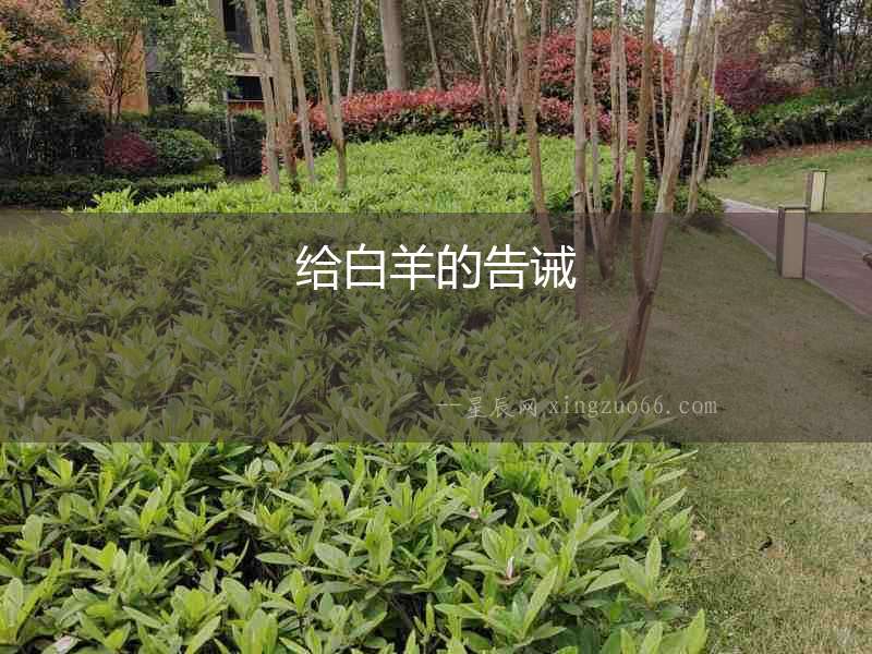 給白羊的告誡