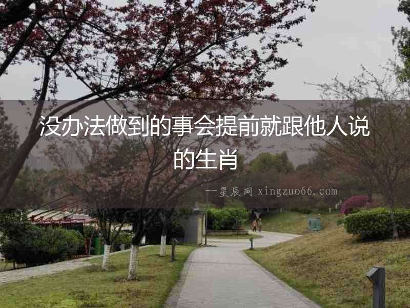 沒辦法做到的事會提前就跟他人說的生肖