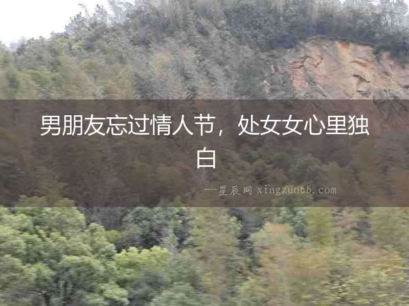男朋友忘過情人節，處女女心里獨白