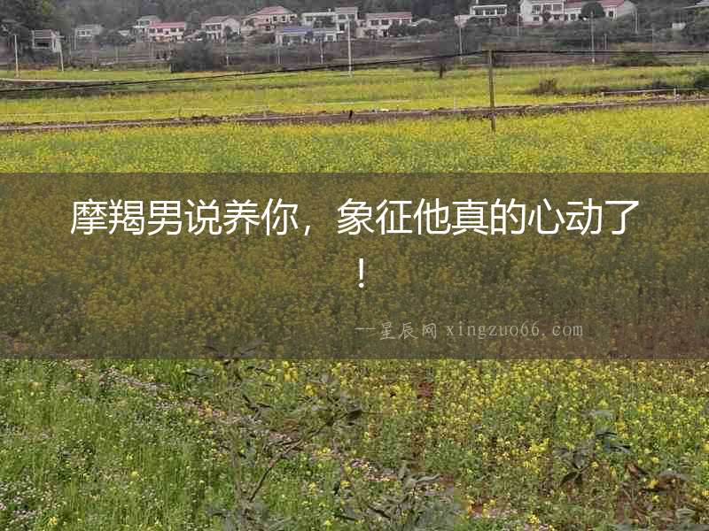 摩羯男說養(yǎng)你，象征他真的心動(dòng)了！
