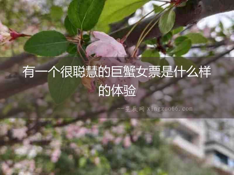 有一個很聰慧的巨蟹女票是什么樣的體驗