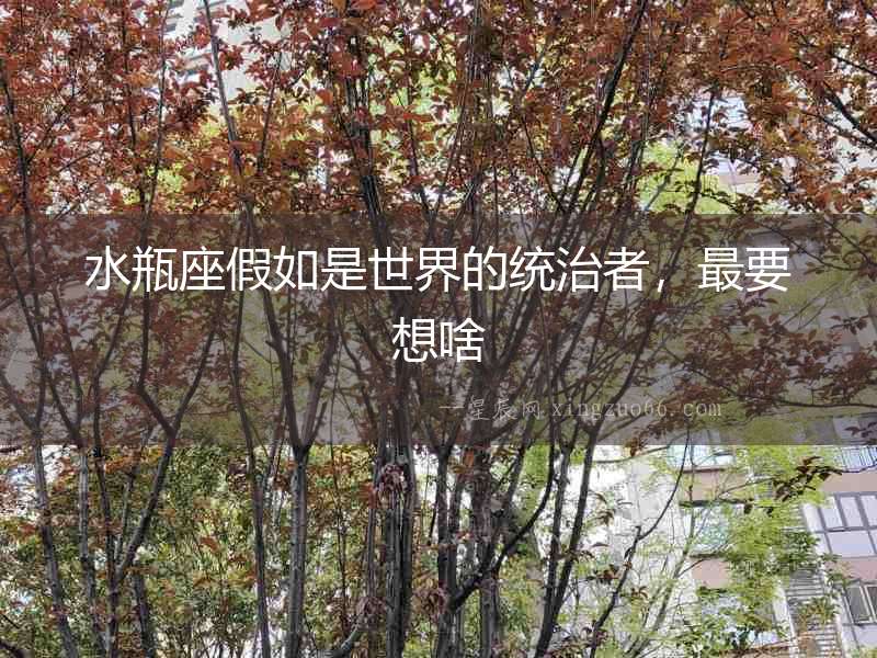 水瓶座假如是世界的統(tǒng)治者，最要想啥