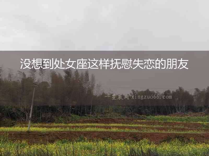 沒想到處女座這樣撫慰失戀的朋友