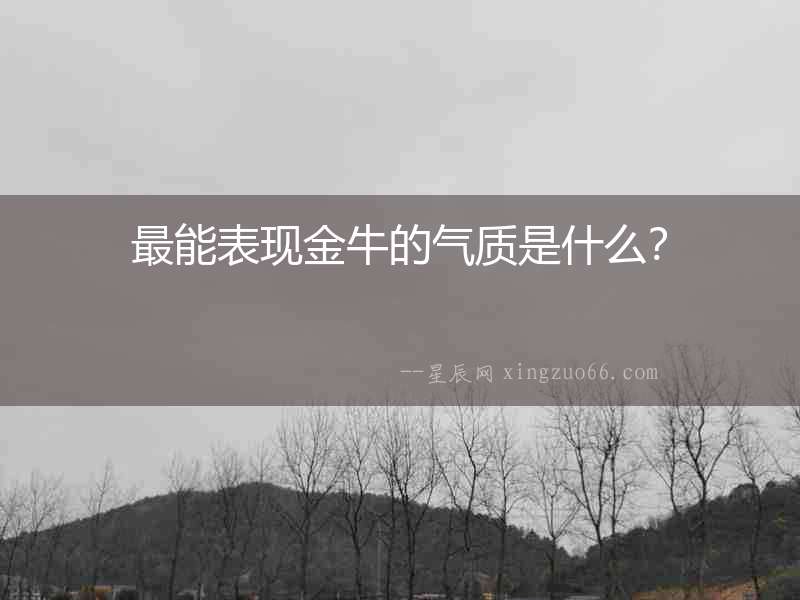 最能表現金牛的氣質是什么？