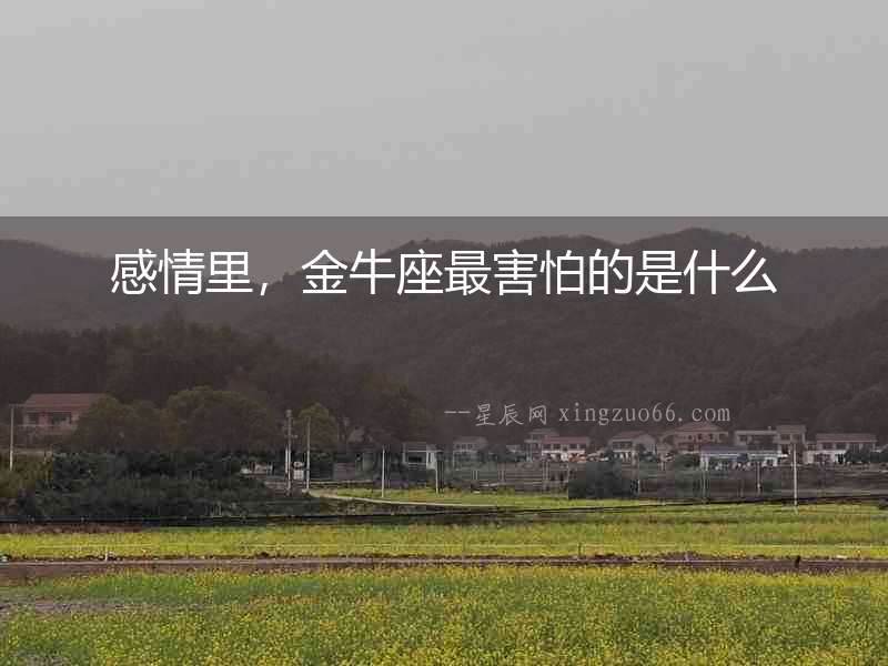 感情里，金牛座最害怕的是什么