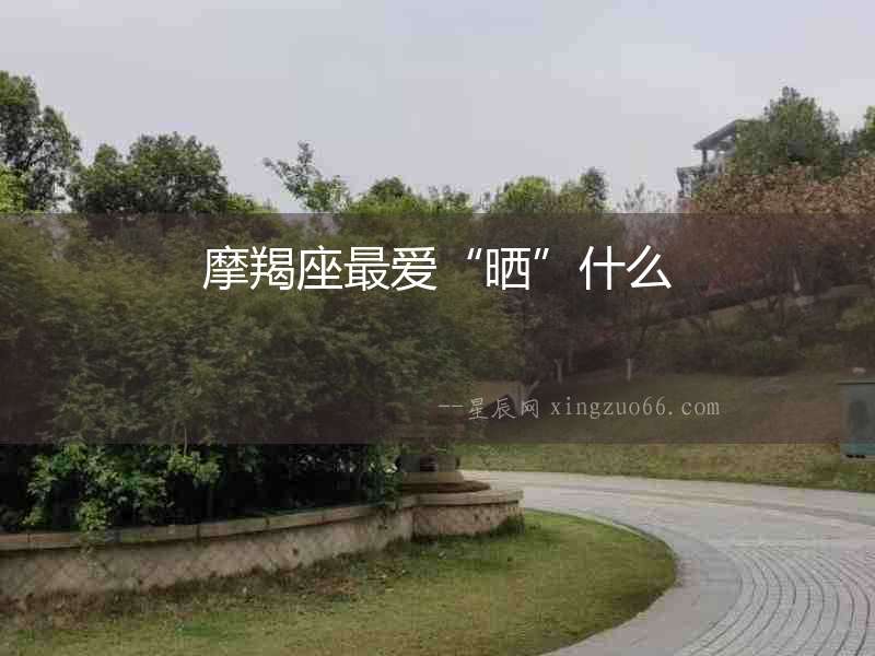 摩羯座最愛“曬”什么