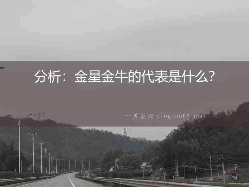 分析：金星金牛的代表是什么？