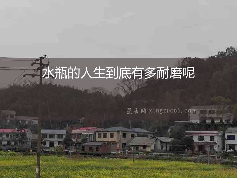 水瓶的人生到底有多耐磨呢