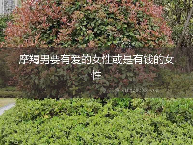 摩羯男要有愛的女性或是有錢的女性