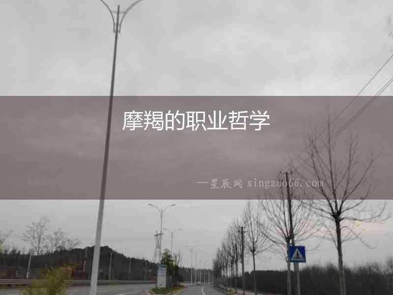摩羯的職業(yè)哲學