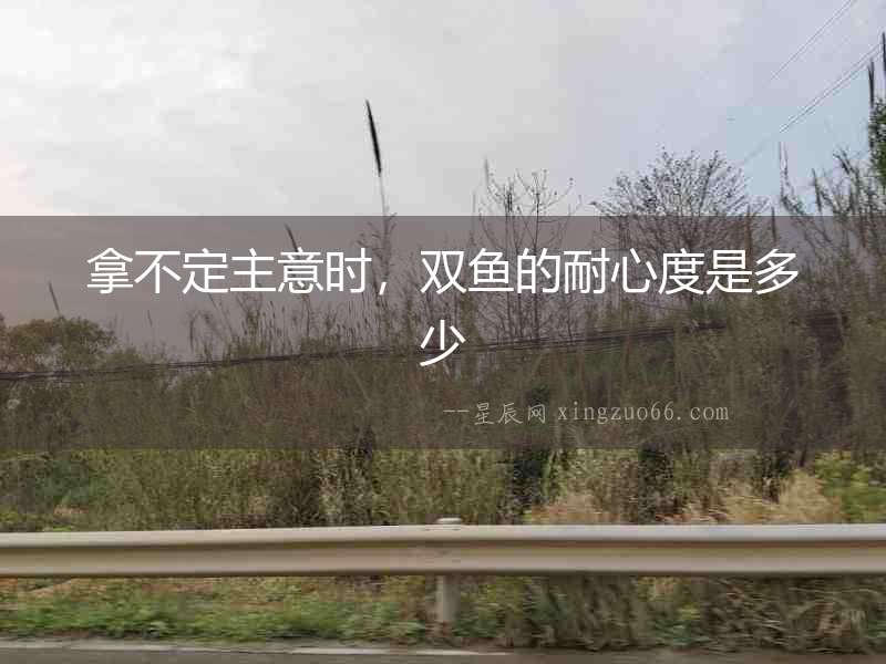 拿不定主意時，雙魚的耐心度是多少