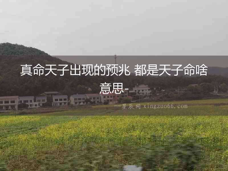 真命天子出現的預兆 都是天子命啥意思-