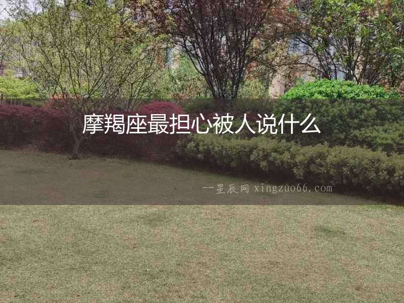 摩羯座最擔(dān)心被人說什么