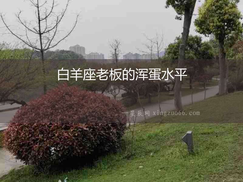 白羊座老板的渾蛋水平