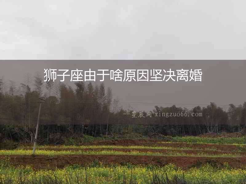 獅子座由于啥原因堅(jiān)決離婚