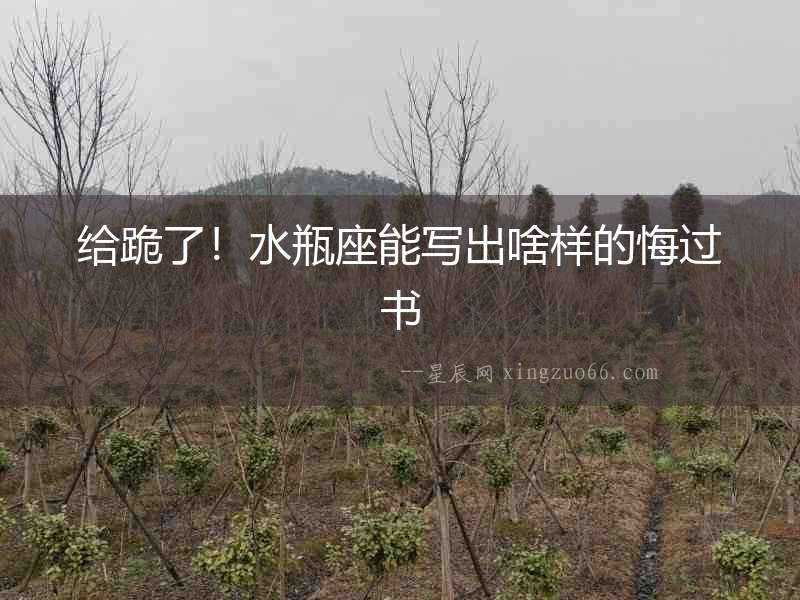 給跪了！水瓶座能寫出啥樣的悔過書