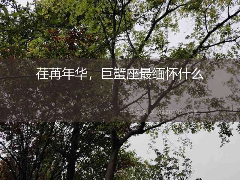 荏苒年華，巨蟹座最緬懷什么