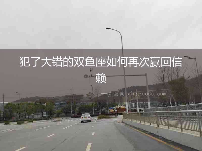 犯了大錯的雙魚座如何再次贏回信賴