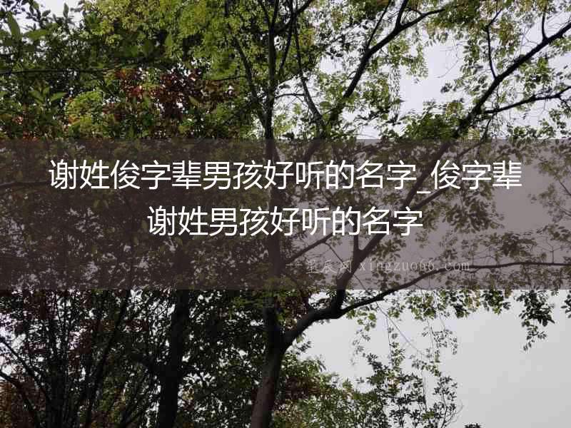 謝姓俊字輩男孩好聽的名字_俊字輩謝姓男孩好聽的名字