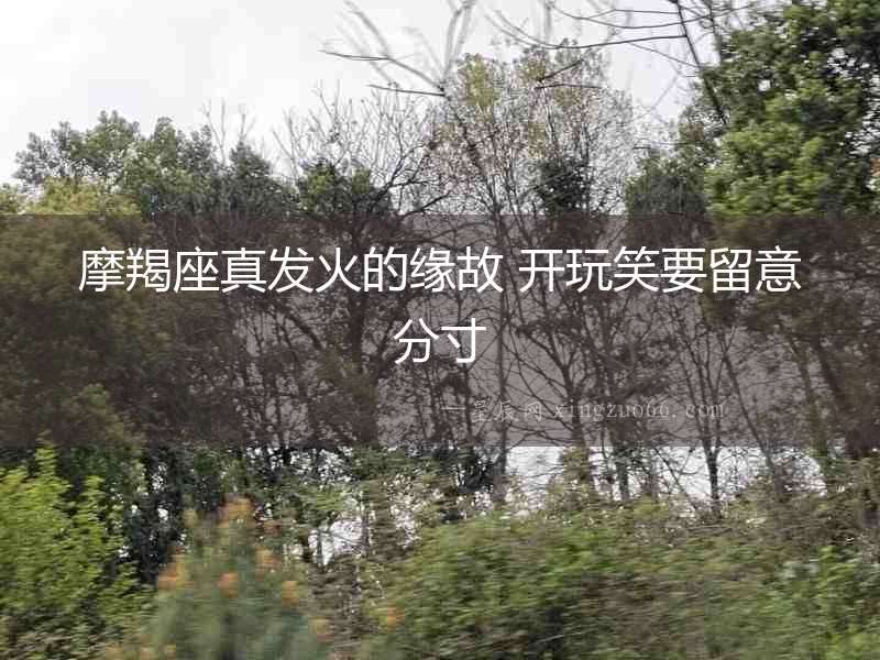 摩羯座真發火的緣故 開玩笑要留意分寸