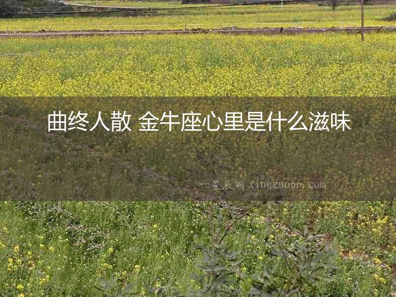 曲終人散 金牛座心里是什么滋味