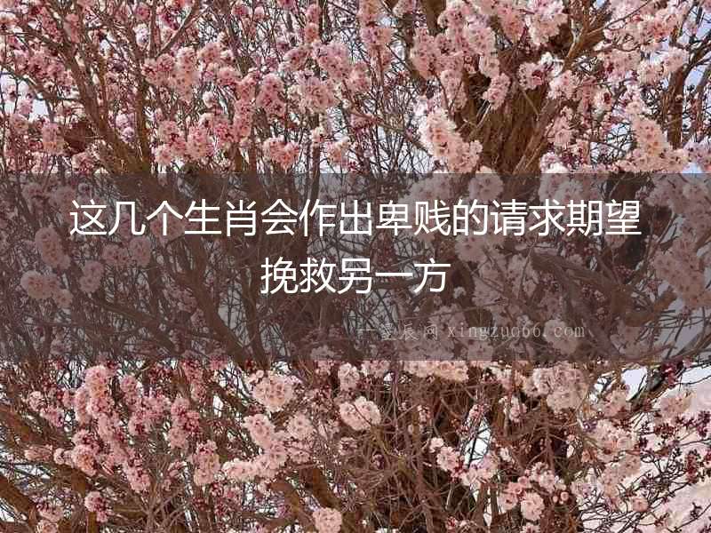 這幾個(gè)生肖會(huì)作出卑賤的請(qǐng)求期望挽救另一方
