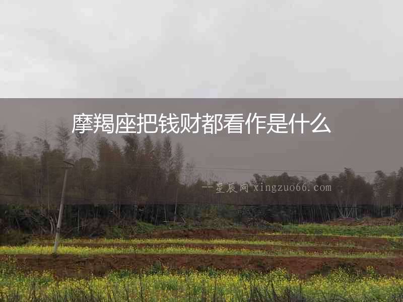 摩羯座把錢財(cái)都看作是什么