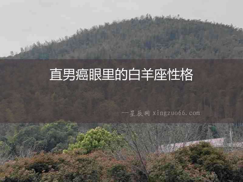 直男癌眼里的白羊座性格