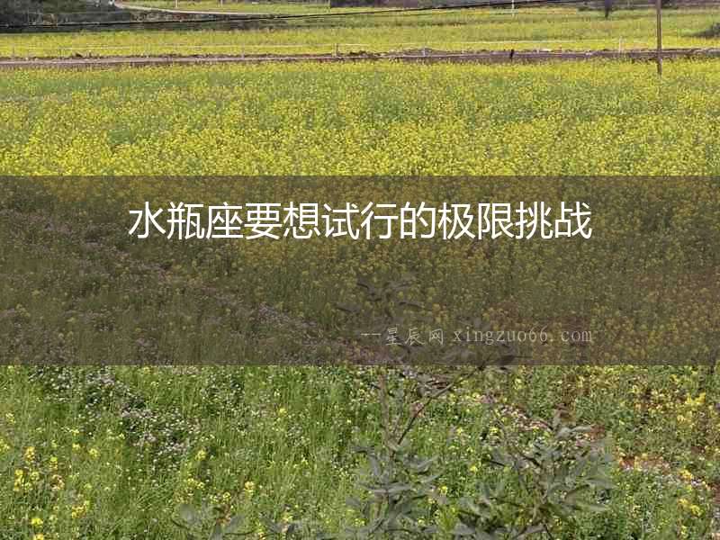 水瓶座要想試行的極限挑戰(zhàn)