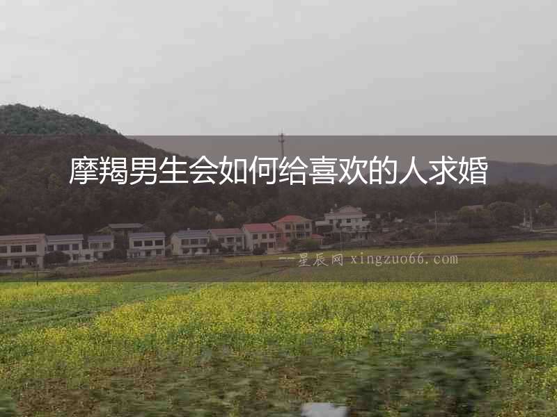 摩羯男生會如何給喜歡的人求婚