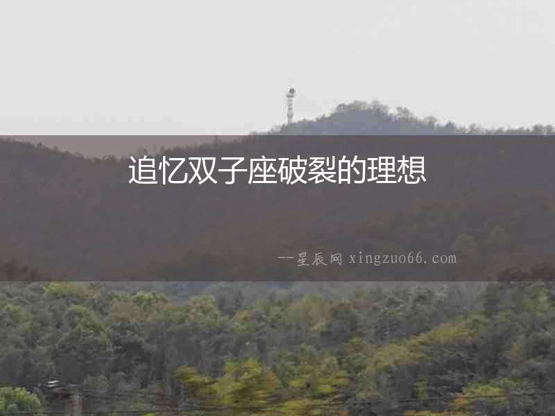 追憶雙子座破裂的理想