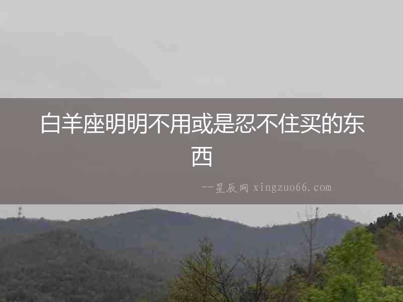 白羊座明明不用或是忍不住買的東西