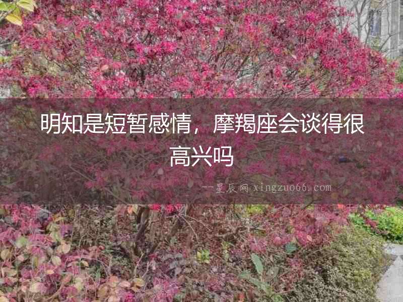 明知是短暫感情，摩羯座會談得很高興嗎