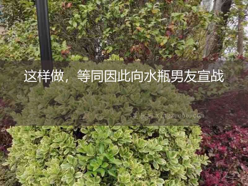 這樣做，等同因此向水瓶男友宣戰