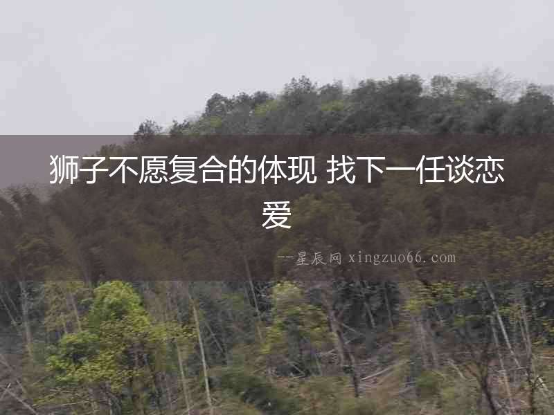 獅子不愿復合的體現 找下一任談戀愛