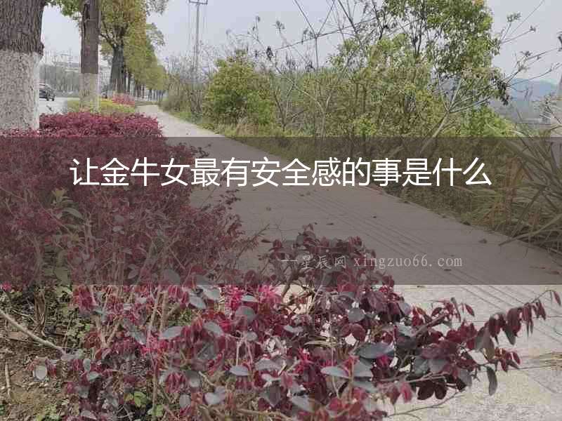 讓金牛女最有安全感的事是什么