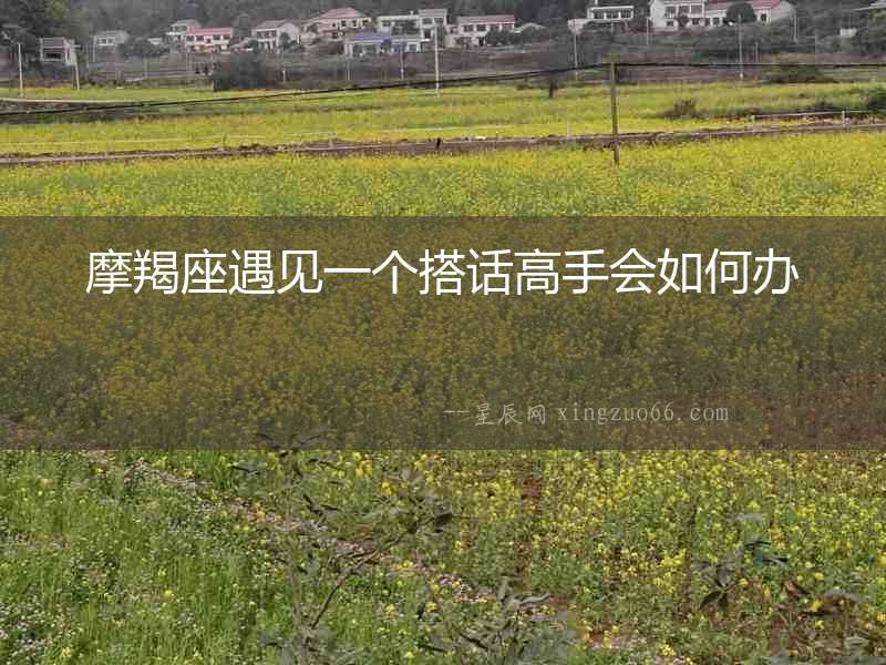 摩羯座遇見一個搭話高手會如何辦
