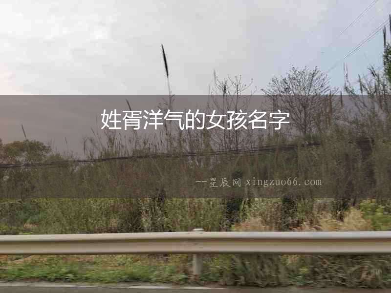 姓胥洋氣的女孩名字