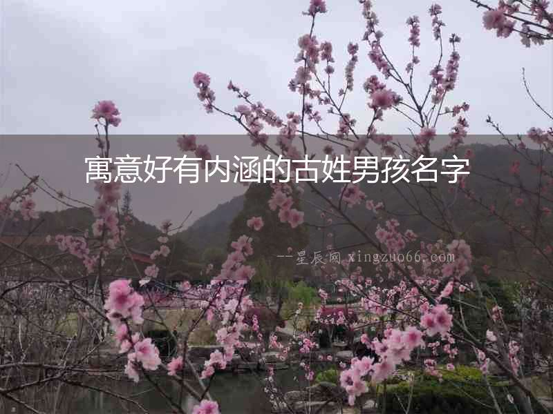 寓意好有內涵的古姓男孩名字