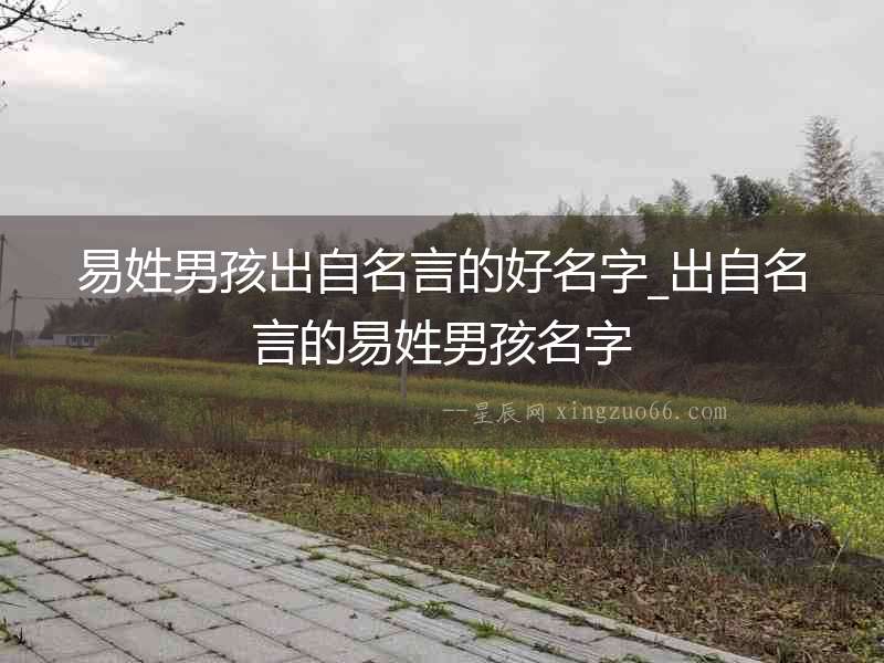 易姓男孩出自名言的好名字_出自名言的易姓男孩名字
