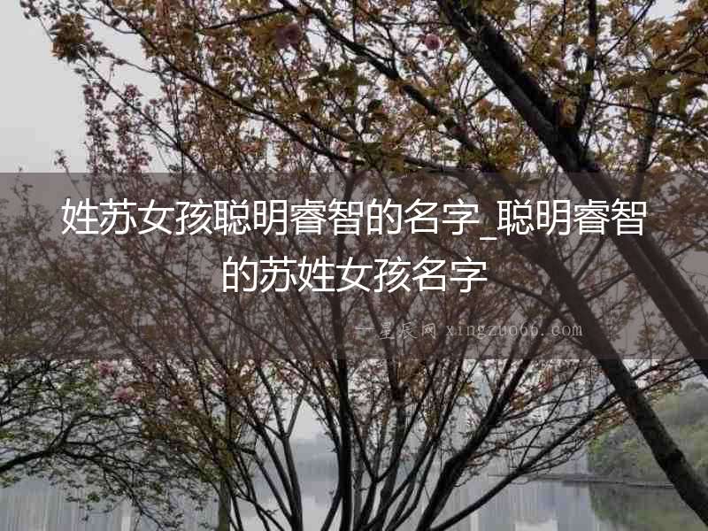 姓蘇女孩聰明睿智的名字_聰明睿智的蘇姓女孩名字
