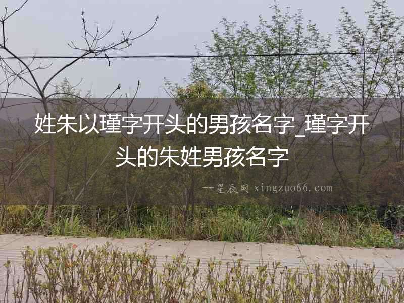 姓朱以瑾字開頭的男孩名字_瑾字開頭的朱姓男孩名字