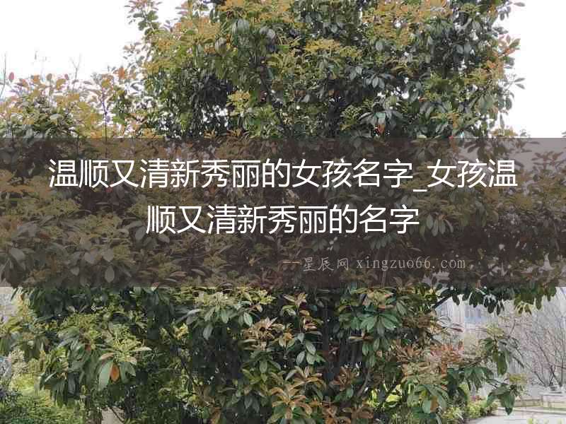 溫順又清新秀麗的女孩名字_女孩溫順又清新秀麗的名字