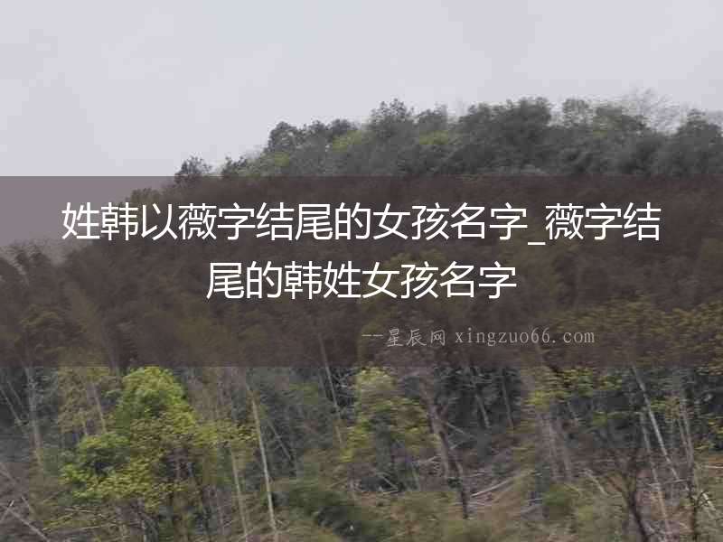 姓韓以薇字結尾的女孩名字_薇字結尾的韓姓女孩名字