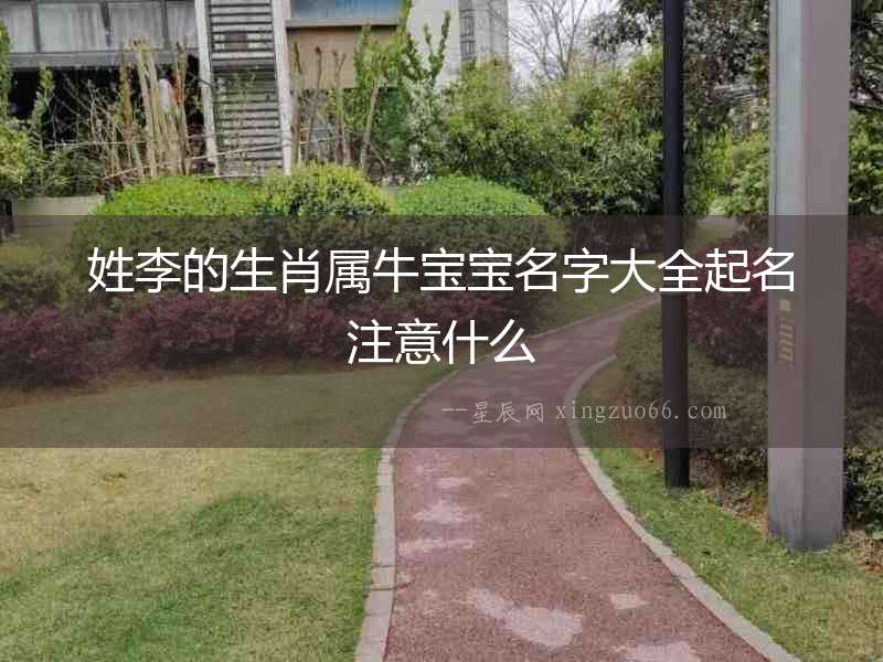姓李的生肖屬牛寶寶名字大全起名注意什么