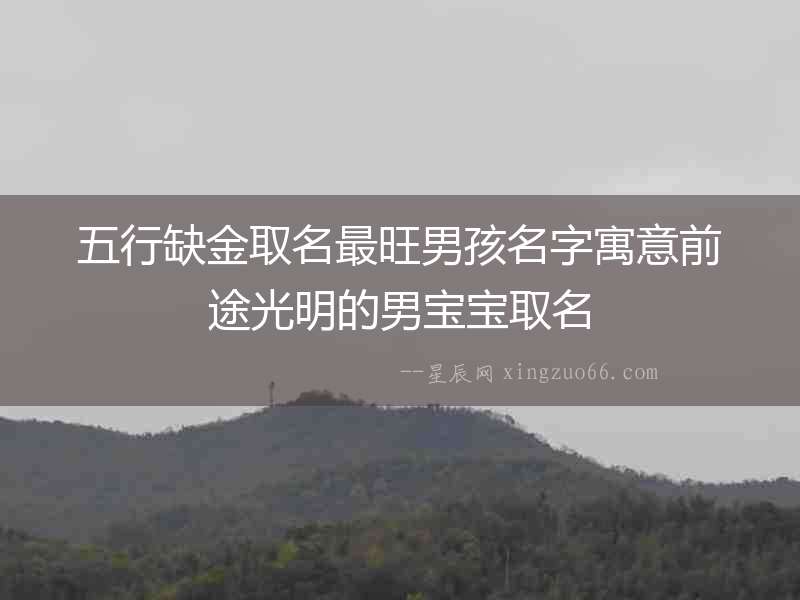 五行缺金取名最旺男孩名字寓意前途光明的男寶寶取名