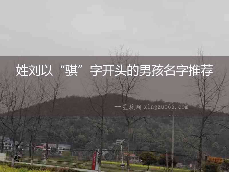姓劉以“騏”字開頭的男孩名字推薦