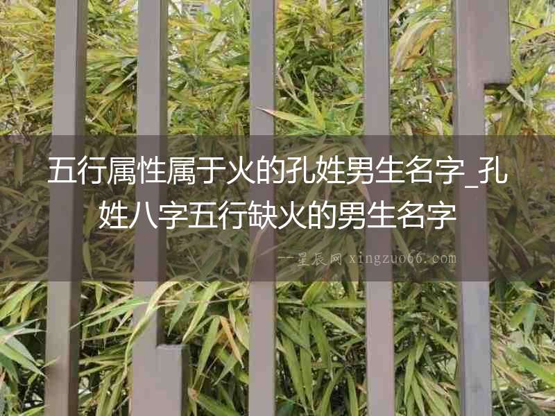 五行屬性屬于火的孔姓男生名字_孔姓八字五行缺火的男生名字