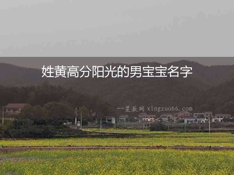 姓黃高分陽光的男寶寶名字