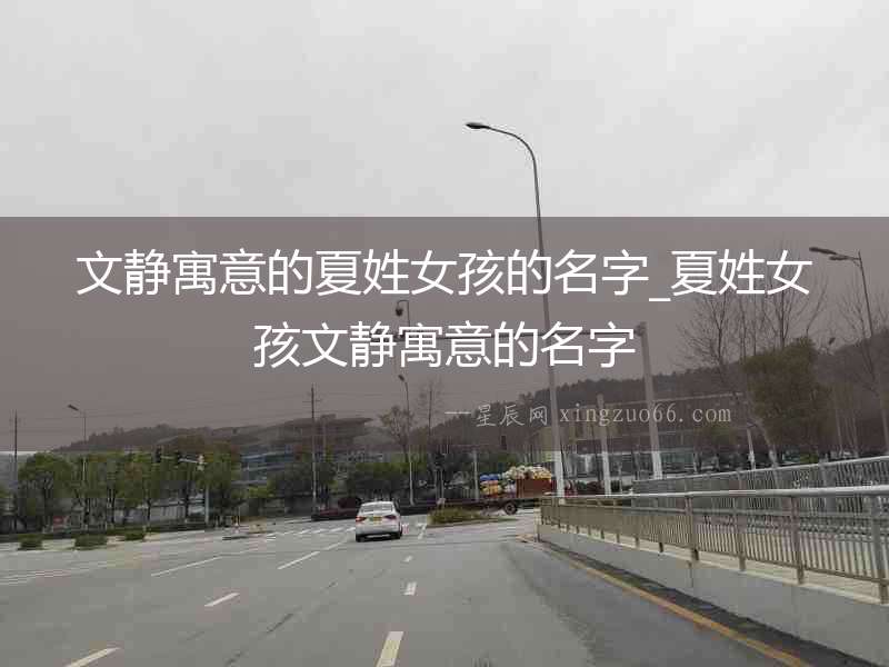 文靜寓意的夏姓女孩的名字_夏姓女孩文靜寓意的名字